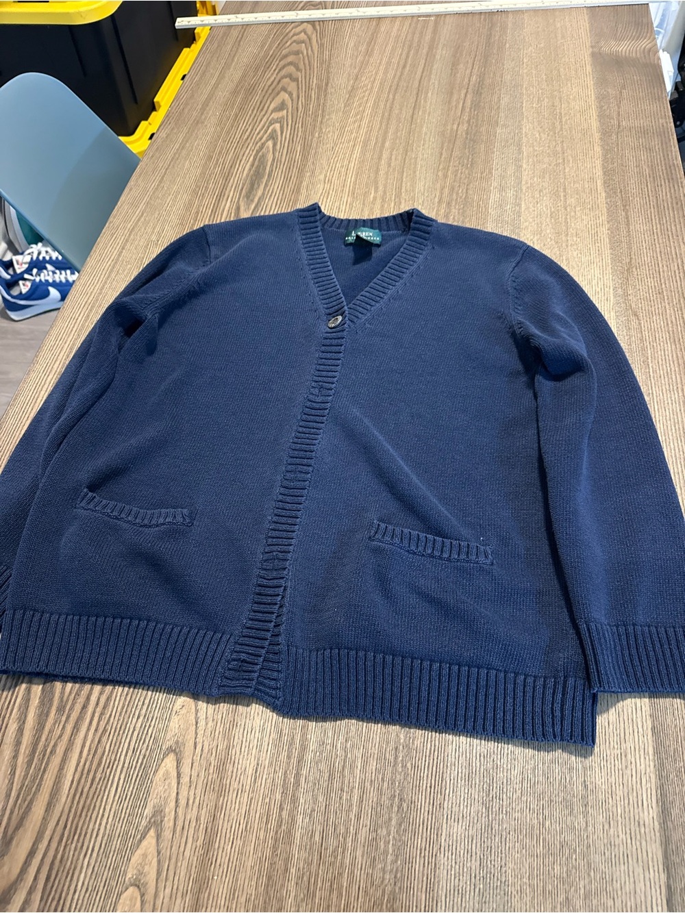Ralph Lauren Navy V-Neck Cotton Cardigan